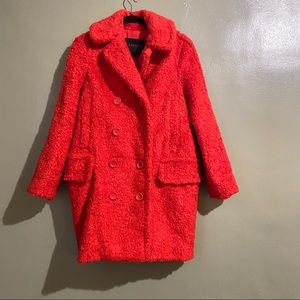 Coach Red Fuzzy Coat